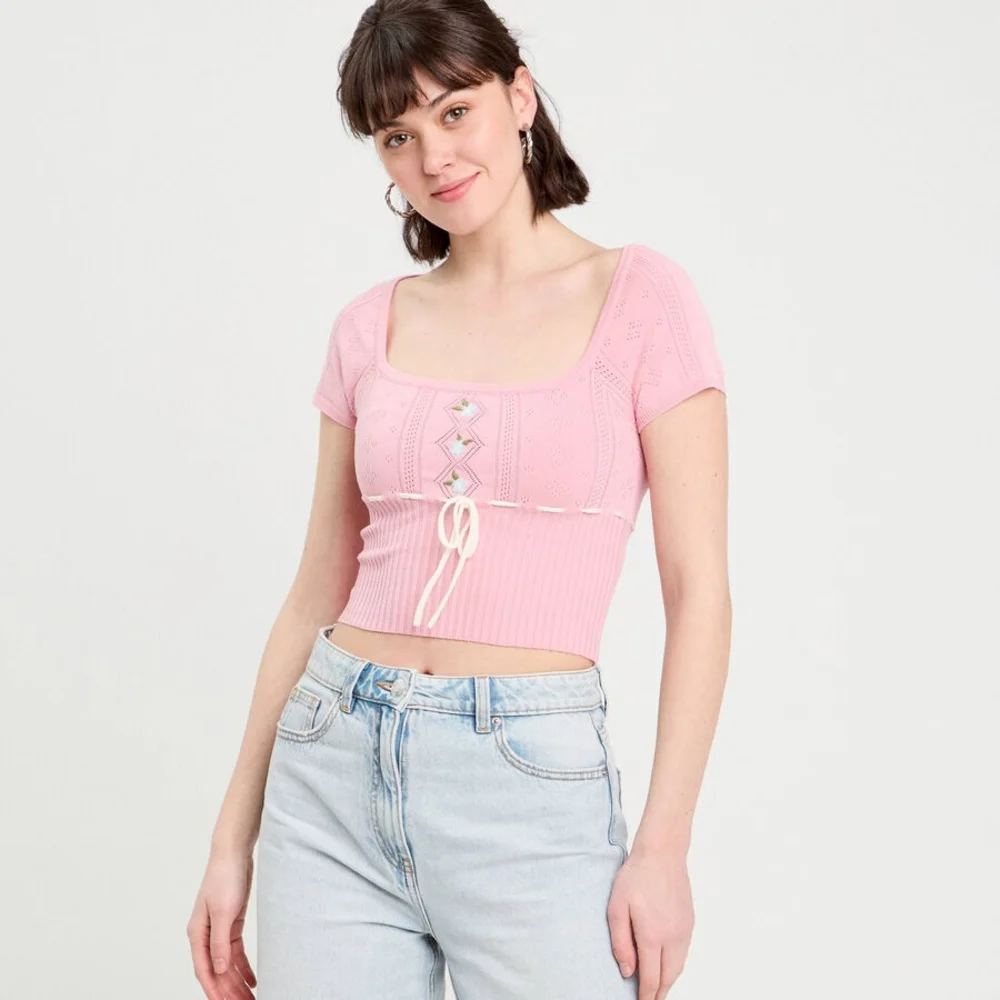 Cache Cache Pink Crop Sweater - Picture 1 of 12